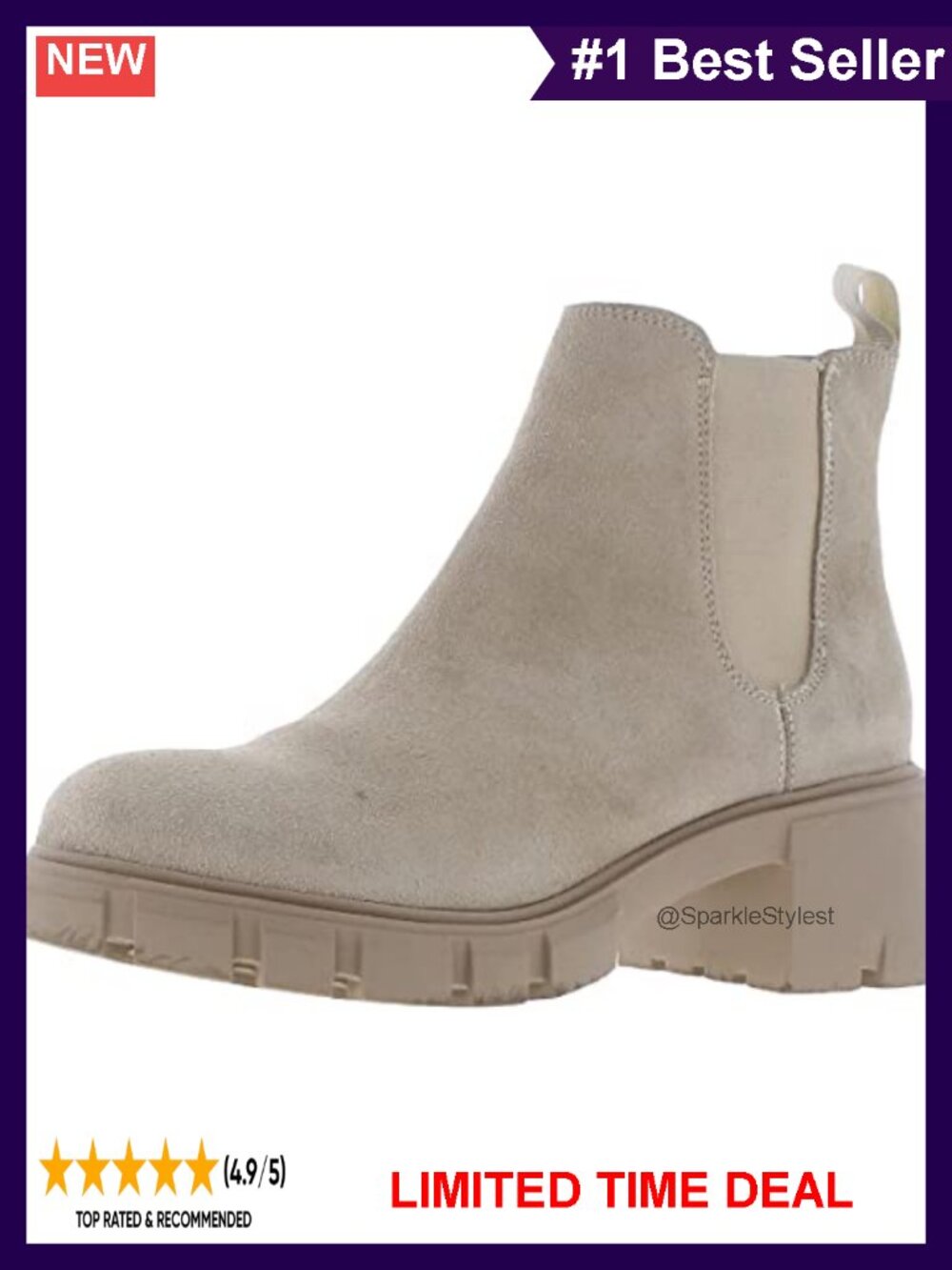 Heeled Ankle Bootie Block Heel Suede Knit Casual Fall